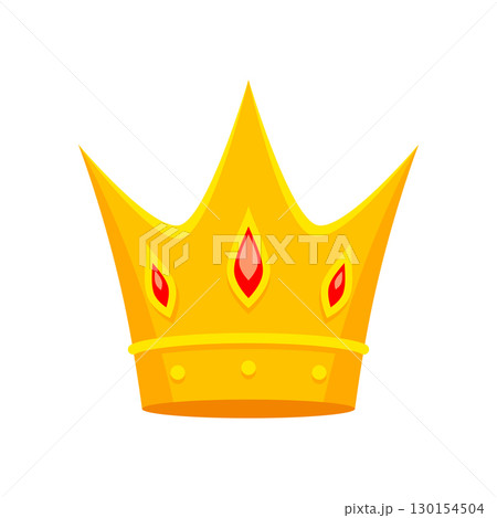 Royal crown illustration. Graphic stylized gold icon. 130154504