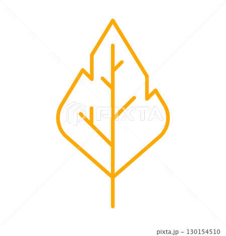 Illustration of birch leaf. Decorative autumn foliage. 130154510