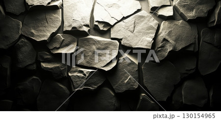 Dark Gray Stone Wall Texture Rough Background...のイラスト素材 [130154965] - PIXTA
