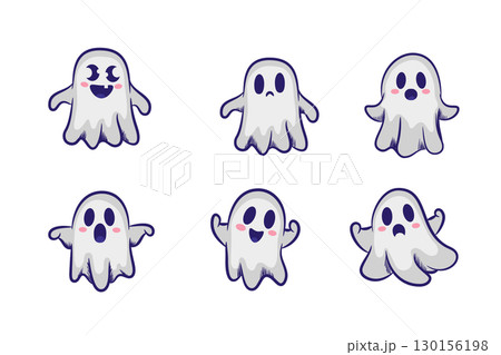 Playful and cute Halloween ghost illustration perfect for Halloween designs Playful and cute Halloween ghost illustration perfect for Halloween designs 130156198