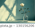 Soft Pink Roses in Glass Vase with Gentle Natural Lighting 130156206
