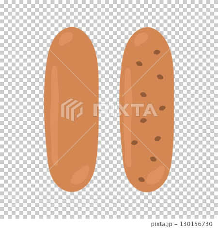 チョコとプレーンのスティックパン　イラスト 130156730