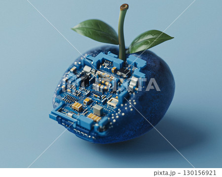 Futuristic Concept of a Technological Fruit With Embedded Electronics and Nature 130156921