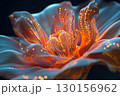 Digital Abstract Artificial Flower with Glowing Lights and Futuristic Design 130156962