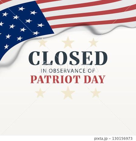 Closed in Observance of Patriot Day American Flag Banner 130156973