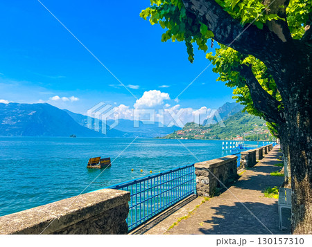 A walk on the lakefront of Sale Marasino on Lake Iseo, Brescia, Italy A walk on the lakefront of Sale Marasino on Lake Iseo, Brescia, Italy 130157310