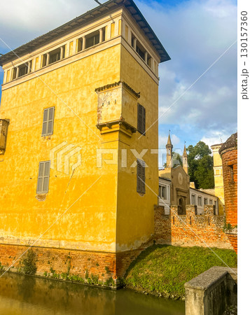 Villa Sommi Picenardi is immersed in the Cremona countryside, Italy in sunny day 130157360