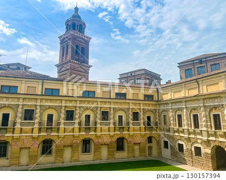 View of the internal courtyard of Palazzo Ducale in Mantova, Italy View of the internal courtyard of Palazzo Ducale in Mantova, Italy 130157394