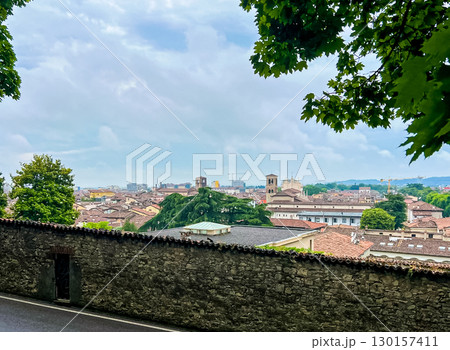 Panorama of centre of Brescia city with churches, towers and buildings, Italy Panorama of centre of Brescia city with churches, towers and buildings, Italy 130157411