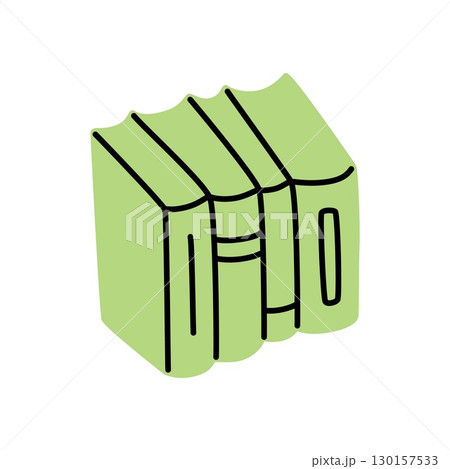 Doodle books shelf icon hand drawn in a modern minimalistic style Doodle books shelf icon hand drawn in a modern minimalistic style 130157533