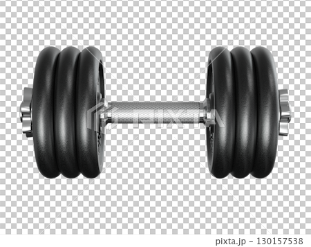 Cast Iron Black Adjustable Dumbbell, weightlifting gym equipment, side view. Png clipart isolated on transparent background Cast Iron Black Adjustable Dumbbell, weightlifting gym equipment, side view. Png clipart isolated on transparent background 130157538