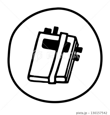 Doodle book or notebook icon hand drawn with black line 130157542