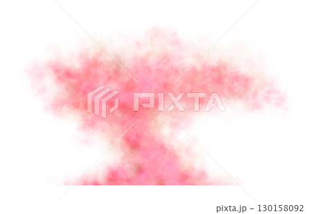 Dense red smoke explosion on transparent background with black edges, resembling a dramatic mushroom cloud formation Dense red smoke explosion on transparent background with black edges, resembling a dramatic mushroom cloud formation 130158092