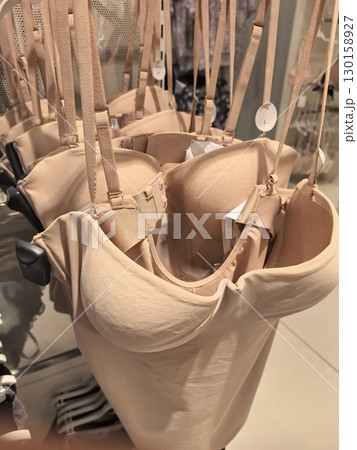 Lingerie display showcasing elegant and functional design in a boutique shop 130158927