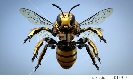 Metallic Bee Model With Intricate Design and...のイラスト素材 [130159173] - PIXTA
