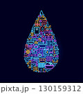 Plumbing Water Drop Neon Concept 130159312