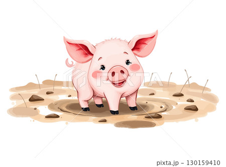 Watercolor vector illustration of a horse. 130159410