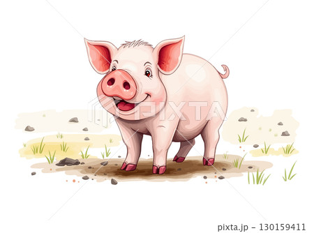 Watercolor vector illustration of a horse. 130159411