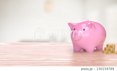 The Piggy Bank and coins for saving or earn concept 3d Rendering. The Piggy Bank and coins for saving or earn concept 3d Rendering. 130159789