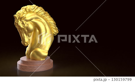The Gold Horse chess for Business concept 3d Rendering. The Gold Horse chess for Business concept 3d Rendering. 130159799