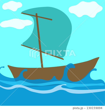 Fishing boat on the ocean 130159894