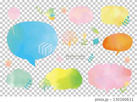 Cute spring watercolor frame set (no text) Cute spring watercolor frame set (no text) 130160611