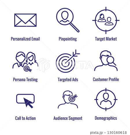 Icon Set for Marketing Strategy - SEO, mobile optimization, brainstorming, social media, data analytics, etc Icon Set for Marketing Strategy - SEO, mobile optimization, brainstorming, social media, data analytics, etc 130160618