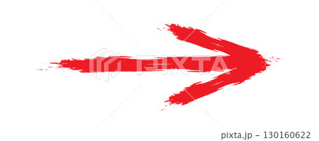 Hand Painted Red Arrow Brush Stroke Graphic. 130160622