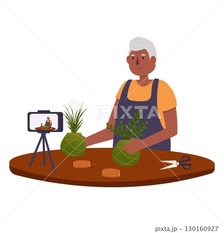 Grandpa shoots a blog about caring for and growing indoor plants 130160927