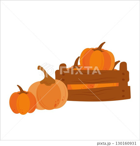 Simple flat vegetables in a crate 130160931
