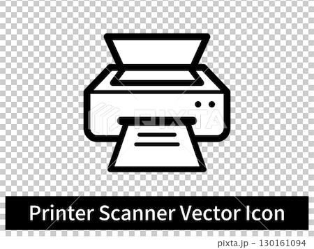 Printer scanner simple icon, white background, vector material Printer scanner simple icon, white background, vector material 130161094