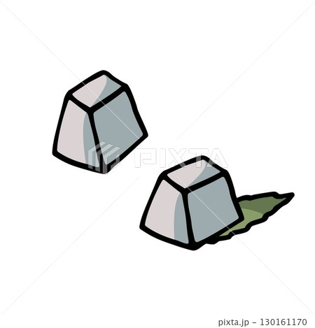 pyramid-shaped goat cheese hand-drawn vector illustration 130161170