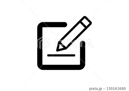 Edit icon of a pencil writing on a document. Edit thin line icon vector illustration. 130161680