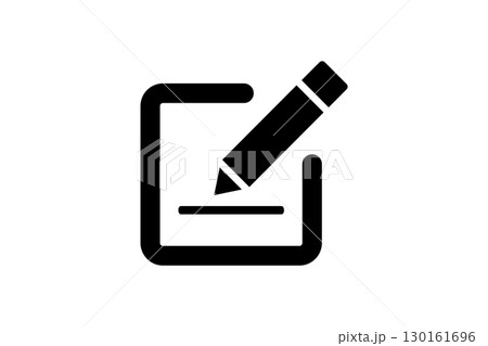 Edit icon of a pencil writing on a document. Edit thin line icon vector illustration. 130161696