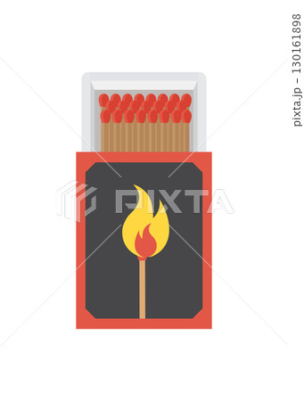 Open matchbox vector illustration in a flat cartoon style. Stock illustration 130161898
