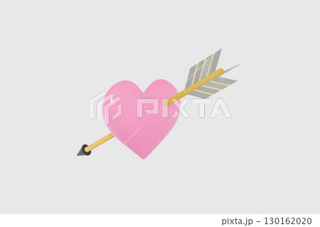 矢に貫かれたピンク色のハート 130162020