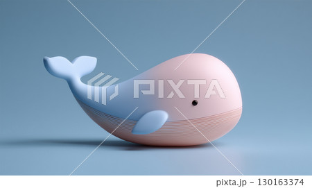 淡色グラデの立体クジラアイコンモチーフ 淡色グラデの立体クジラアイコンモチーフ 130163374