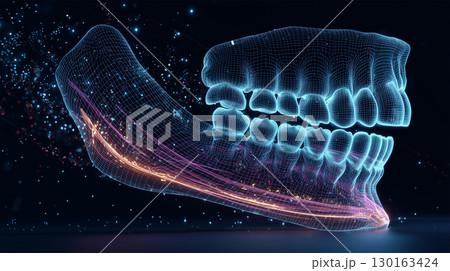 ホログラム風歯列と炎症ヒートマップ可視化図 130163424