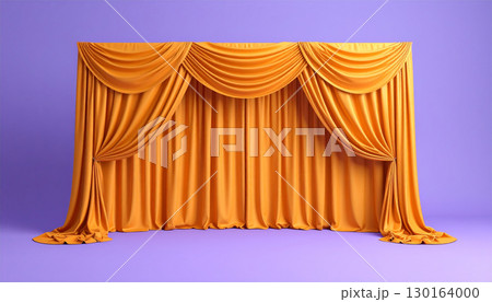 オレンジ色の舞台幕 130164000