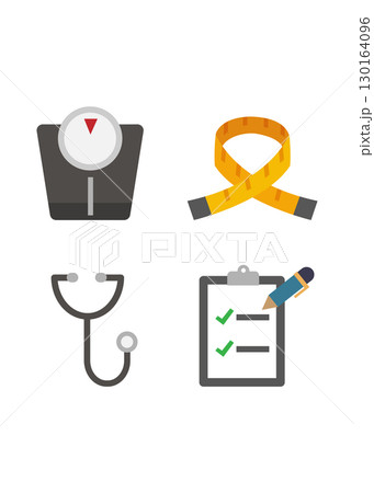 Medical and health icon set stock illustration. 130164096