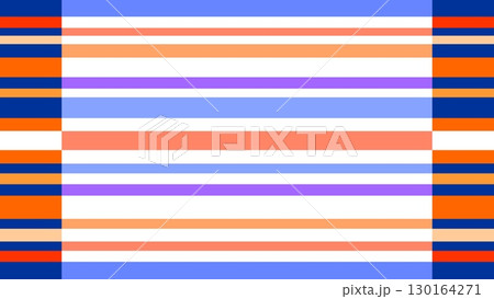 ボーダー模様　ブルー　オレンジ色　ネイビー 130164271