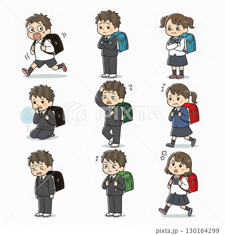 ランドセルを背負った小学生　　0011 130164299