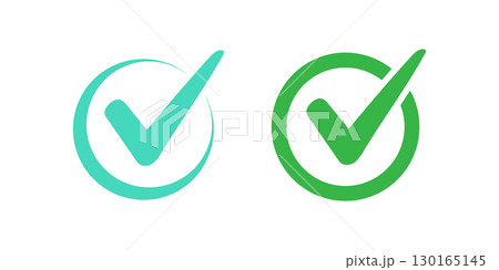 Checkmark icon. Accept okay symbol for approval design. Symbols of approval, confirmation, success, correctness, verification, and completed tasks. 130165145