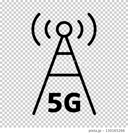 5G網路圖示。無線電波從天線發射。 5G網路圖示。無線電波從天線發射。 130165266