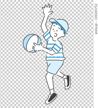 Vector illustration of a boy playing ball Vector illustration of a boy playing ball 130165752