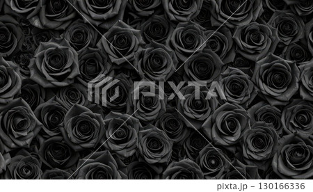 《AI画像》真っ黒な薔薇の背景素材 130166336