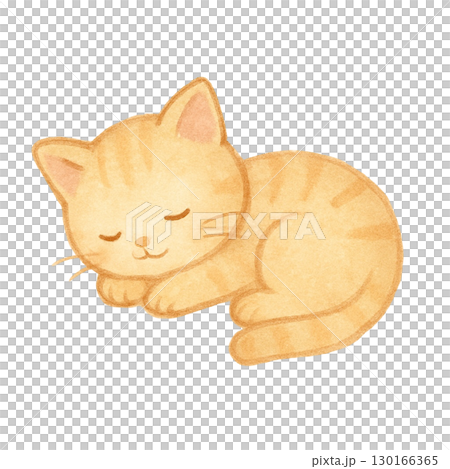 眠っている子猫のイラスト 130166365