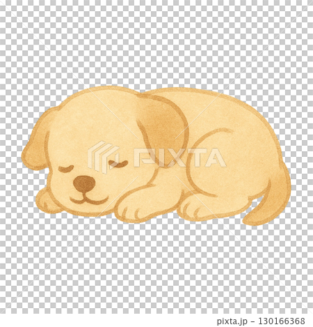 眠っている子犬のイラスト 130166368