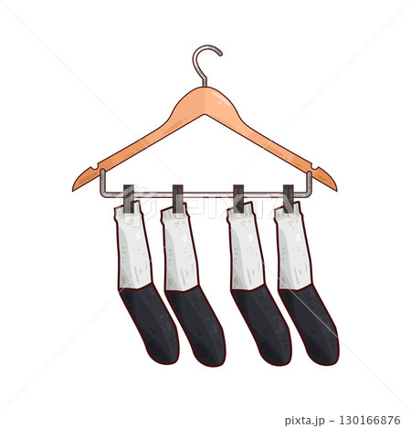illustration of Socks Hanging On Hanger 130166876