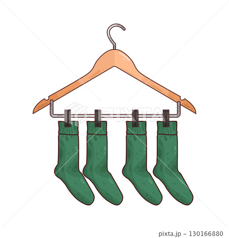 illustration of Socks Hanging On Hanger illustration of Socks Hanging On Hanger 130166880